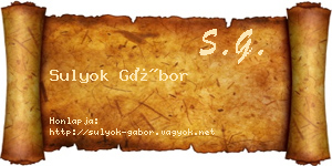Sulyok Gábor névjegykártya